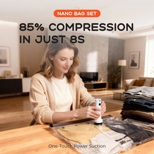  FLEXTAIL NANO BAG - POMPA CU SACI DE VIDAT, 85% COMPRESIE IN 8s