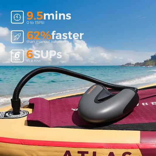 EVO SUP PUMP PRO – pompa SUP si auto, presiune pana la 45 PSI/3 bari, acumulator integrat de 8000 mAh