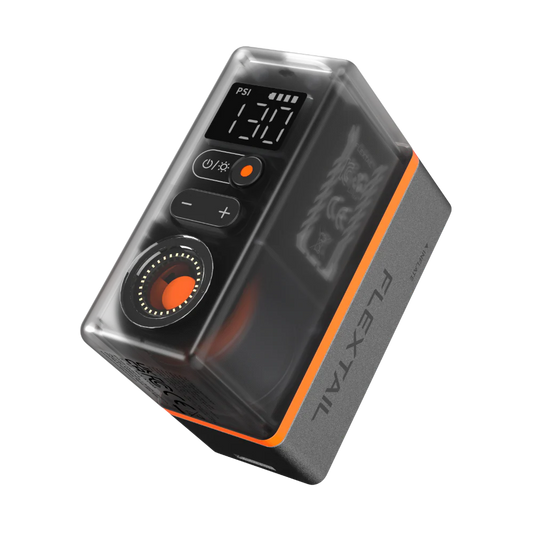 TINY TIRE PUMP 200- 130PSI Mini Electric Gauge Pump with Cool Taillight